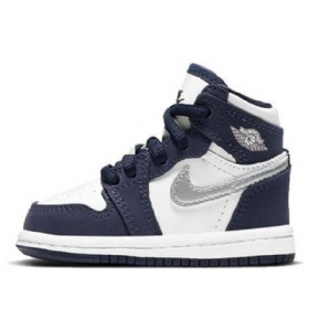 Nike Air Jordan 1 Retro High Tops Co.jp Td Sko Barn Marineblå