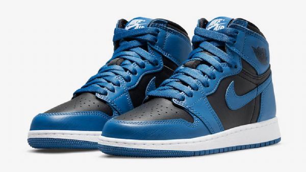 Nike Air Jordan 1 Retro High Tops Gs Sko Dame Mørke Blå Svarte
