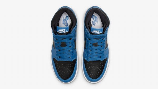 Nike Air Jordan 1 Retro High Tops Gs Sko Dame Mørke Blå Svarte