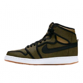 Nike Air Jordan 1 Retro High Tops Ko Militia Sko Herre Olivengrønne
