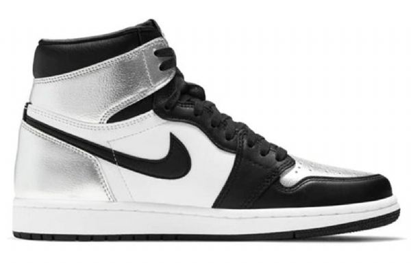 Nike Air Jordan 1 Retro High Tops Og Basketball Shoes Dame Sølv