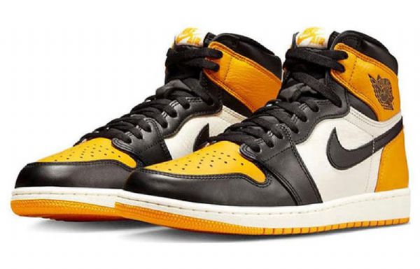 Nike Air Jordan 1 Retro High Tops Og Basketball Shoes Herre Gul
