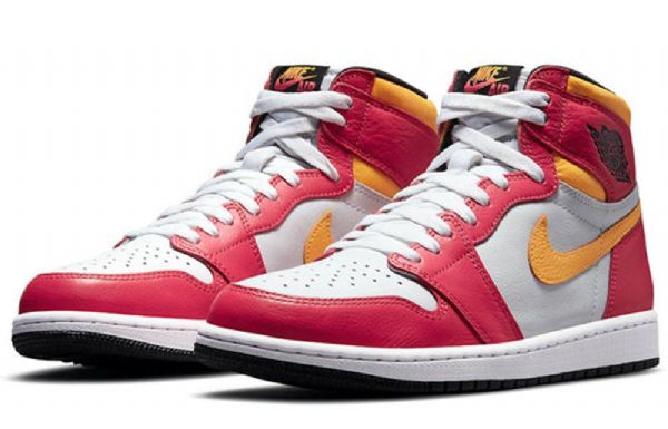 Nike Air Jordan 1 Retro High Tops Og Basketball Shoes Herre Lyse Rød