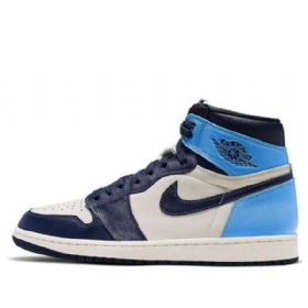 Nike Air Jordan 1 Retro High Tops Og Basketball Shoes Herre Marineblå Blå
