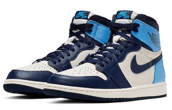 Nike Air Jordan 1 Retro High Tops Og Basketball Shoes Herre Marineblå Blå