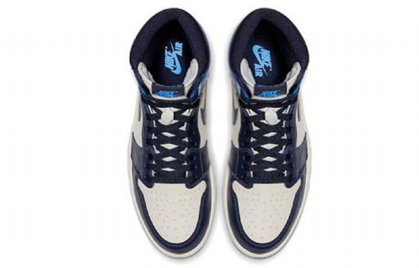 Nike Air Jordan 1 Retro High Tops Og Basketball Shoes Herre Marineblå Blå