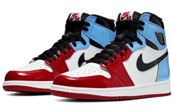 Nike Air Jordan 1 Retro High Tops Og Basketball Shoes Herre Rød Hvite Blå