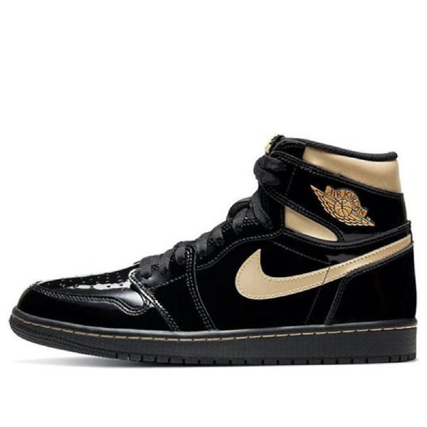 Nike Air Jordan 1 Retro High Tops Og Basketball Shoes Herre Svarte Gull