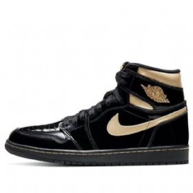 Nike Air Jordan 1 Retro High Tops Og Basketball Shoes Herre Svarte Gull