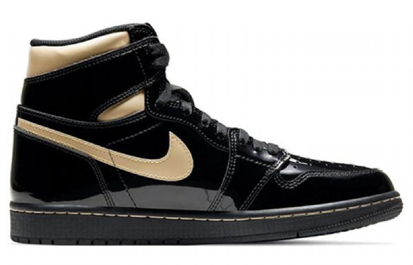 Nike Air Jordan 1 Retro High Tops Og Basketball Shoes Herre Svarte Gull