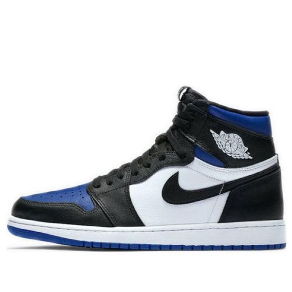Nike Air Jordan 1 Retro High Tops Og Basketball Shoes Herre Svarte Hvite Blå