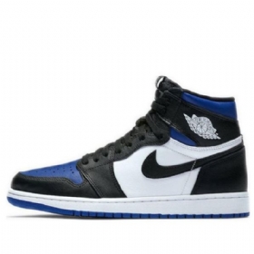 Nike Air Jordan 1 Retro High Tops Og Basketball Shoes Herre Svarte Hvite Blå