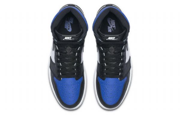 Nike Air Jordan 1 Retro High Tops Og Basketball Shoes Herre Svarte Hvite Blå