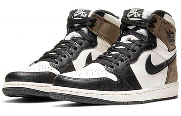 Nike Air Jordan 1 Retro High Tops Og Basketball Shoes Herre Svarte Hvite Brune
