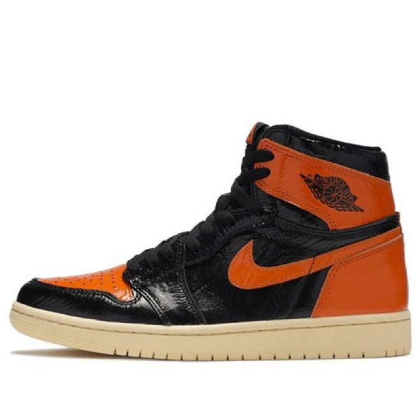 Nike Air Jordan 1 Retro High Tops Og Basketball Shoes Herre Svarte Oransje