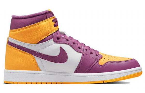 Nike Air Jordan 1 Retro High Tops Og Brotherhood Basketball Shoes Herre Lilla Hvite Gul
