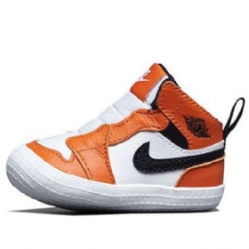 Nike Air Jordan 1 Retro High Tops Og Cb Sko Barn Hvite Oransje