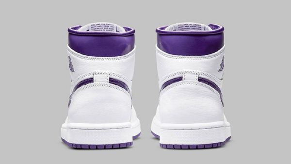 Nike Air Jordan 1 Retro High Tops Og Court Sko Herre Hvite Lilla