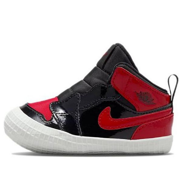 Nike Air Jordan 1 Retro High Tops Og Crib Sko Barn Hvite Rød