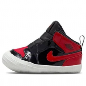 Nike Air Jordan 1 Retro High Tops Og Crib Sko Barn Hvite Rød