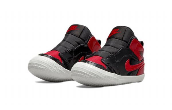 Nike Air Jordan 1 Retro High Tops Og Crib Sko Barn Hvite Rød