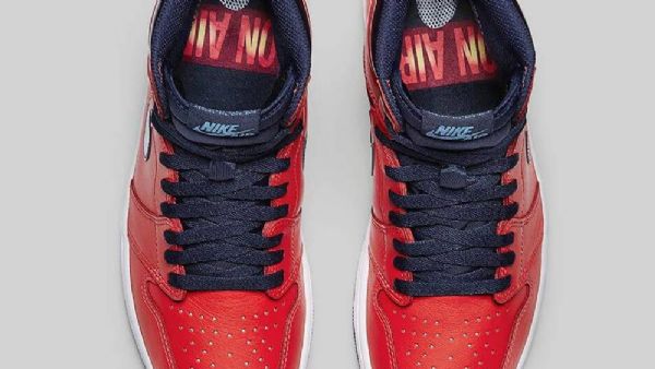 Nike Air Jordan 1 Retro High Tops Og David Letterman Sko Herre Rød Marineblå