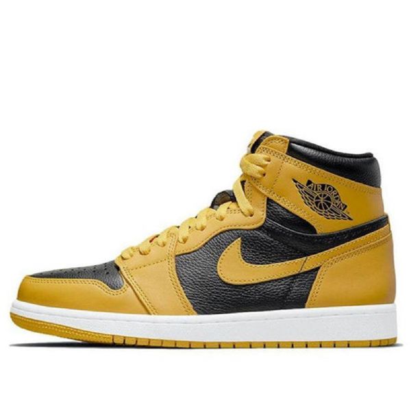 Nike Air Jordan 1 Retro High Tops Og Gs Basketsko Herre Gul Hvite