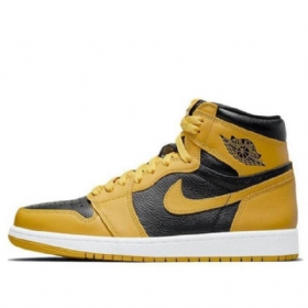 Nike Air Jordan 1 Retro High Tops Og Gs Basketsko Herre Gul Hvite