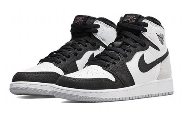 Nike Air Jordan 1 Retro High Tops Og Gs Basketsko Herre Svarte Grå