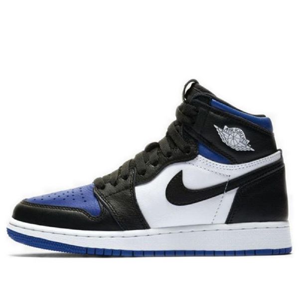 Nike Air Jordan 1 Retro High Tops Og Gs Basketsko Herre Svarte Hvite Blå