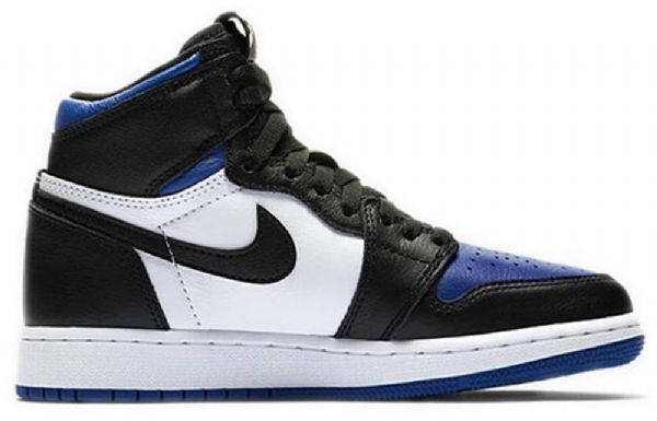 Nike Air Jordan 1 Retro High Tops Og Gs Basketsko Herre Svarte Hvite Blå