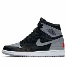 Nike Air Jordan 1 Retro High Tops Og Rebellionaire Basketball Shoes Herre Svarte Grå