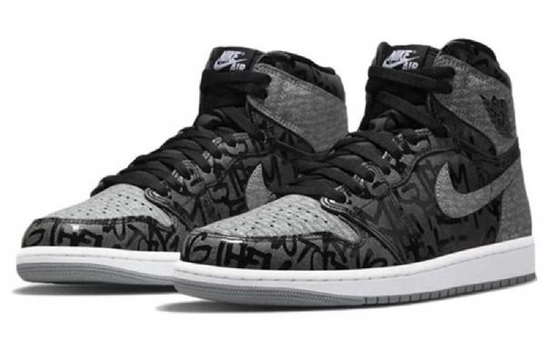 Nike Air Jordan 1 Retro High Tops Og Rebellionaire Basketball Shoes Herre Svarte Grå