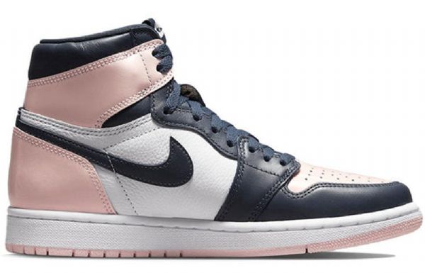 Nike Air Jordan 1 Retro High Tops Og Se Basketball Shoes Dame Marineblå Rosa Hvite