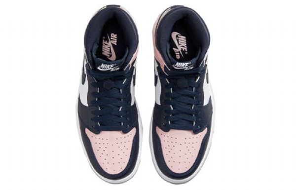 Nike Air Jordan 1 Retro High Tops Og Se Basketball Shoes Dame Marineblå Rosa Hvite