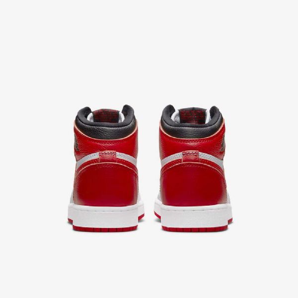 Nike Air Jordan 1 Retro High Tops Og Sko Barn Hvite Svarte Rød