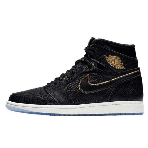 Nike Air Jordan 1 Retro High Tops Og Sko Herre Svarte Gull