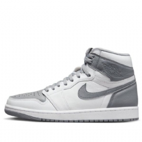 Nike Air Jordan 1 Retro High Tops Og Stealth Basketball Shoes Herre Grå Hvite