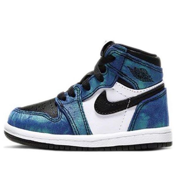 Nike Air Jordan 1 Retro High Tops Og Td Basketball Shoes Barn Blå