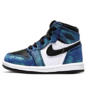 Nike Air Jordan 1 Retro High Tops Og Td Basketball Shoes Barn Blå