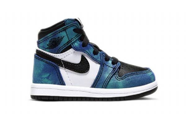 Nike Air Jordan 1 Retro High Tops Og Td Basketball Shoes Barn Blå