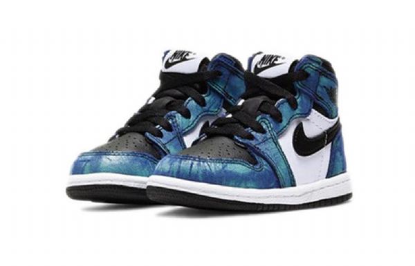 Nike Air Jordan 1 Retro High Tops Og Td Basketball Shoes Barn Blå