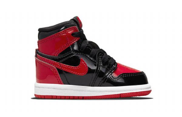 Nike Air Jordan 1 Retro High Tops Og Td Basketball Shoes Barn Hvite Rød