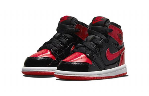 Nike Air Jordan 1 Retro High Tops Og Td Basketball Shoes Barn Hvite Rød