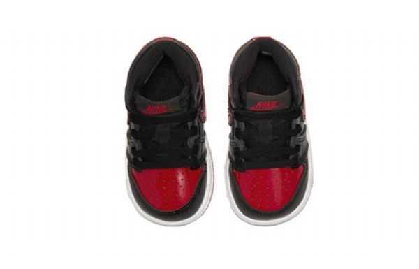 Nike Air Jordan 1 Retro High Tops Og Td Basketball Shoes Barn Hvite Rød