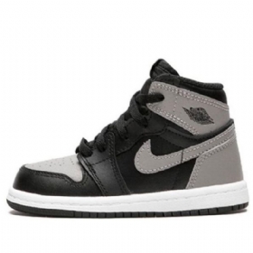 Nike Air Jordan 1 Retro High Tops Og Td Basketball Shoes Barn Svarte Grå
