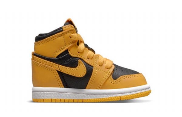 Nike Air Jordan 1 Retro High Tops Og Td Sko Barn Gul Hvite
