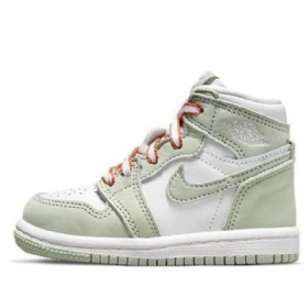 Nike Air Jordan 1 Retro High Tops Og Td Sko Barn Mint Hvite
