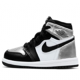 Nike Air Jordan 1 Retro High Tops Og Td Sko Barn Sølv