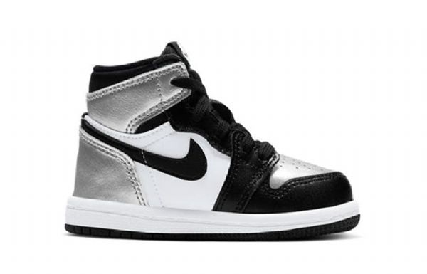 Nike Air Jordan 1 Retro High Tops Og Td Sko Barn Sølv